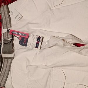 White cargo shorts